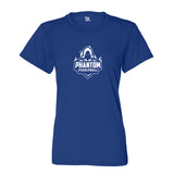 PHANTOM Women's Short Sleeve Performance Tee Shirt- Blue - Front Part