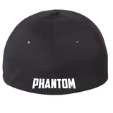 Black Fitted Hat with Text on Back