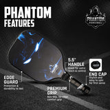 PHANTOM SNIPER 13MM T800 Carbon Fiber Pickleball Pro Paddle with Cover- Phantom features