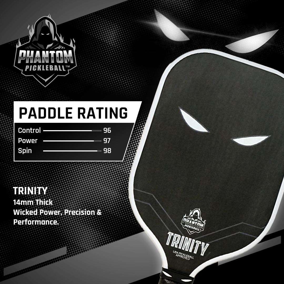 Phantom TRINITY 14MM T700 Raw Carbon Fiber Thermoformed Pro Pickleball ...