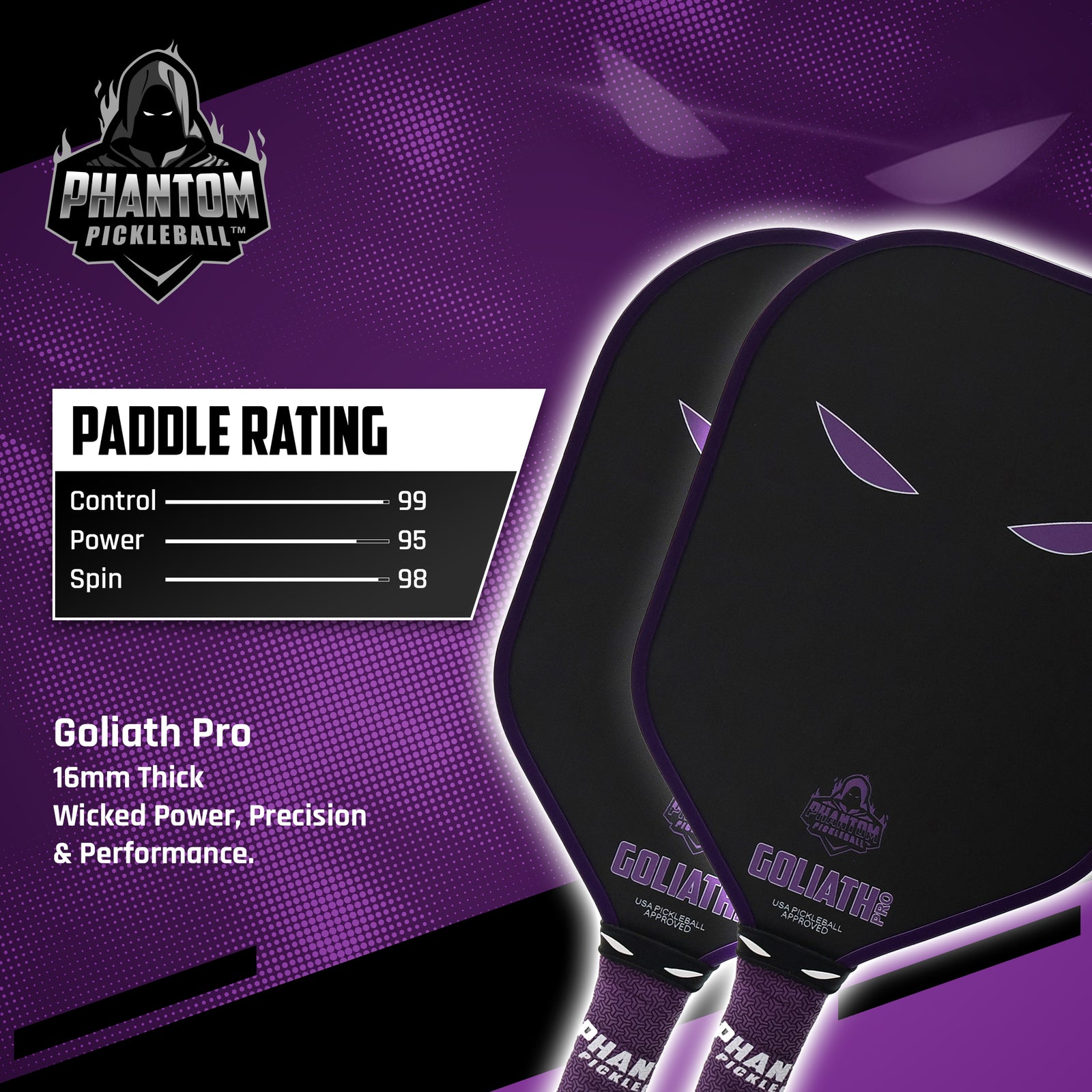 PHANTOM GOLIATH PRO 16MM T700 Raw Carbon Fiber Thermoformed Pro Pickle