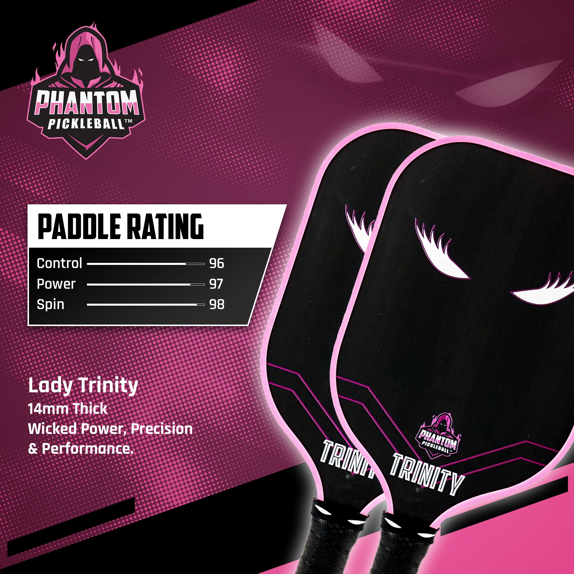 Phantom LADY TRINITY 14MM T700 Raw Carbon Fiber Thermoformed Pro Pickl
