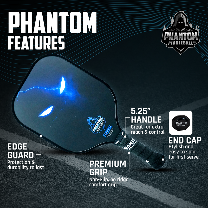 Phantom Eternal 14MM T700 Carbon Fiber Pickleball Paddle with Cover