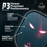 Phantom Eternal 14MM T700 Carbon Fiber Pickleball Paddle with Cover-P3 Technology 
