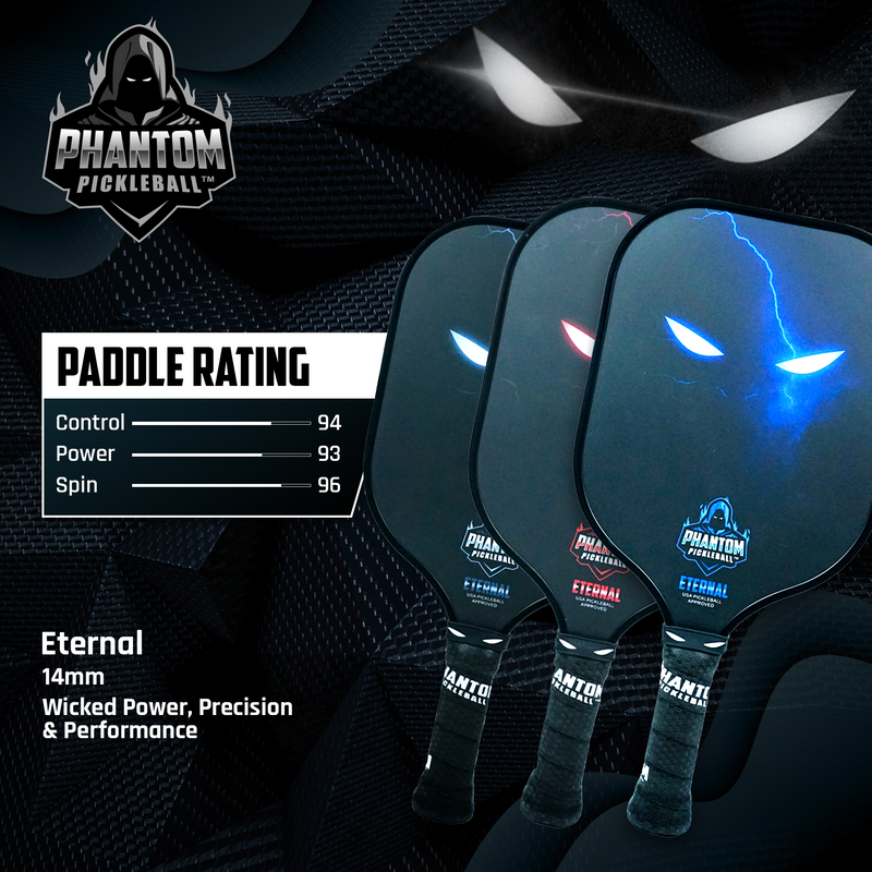 Phantom Eternal 14MM T700 Carbon Fiber Pickleball Paddle with Cover-Paddle Rating